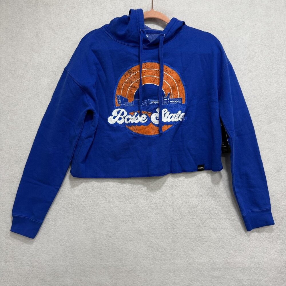 Boise State Hoodie Womens Small Cropped UScape Apparel Pullover Retro Graphic